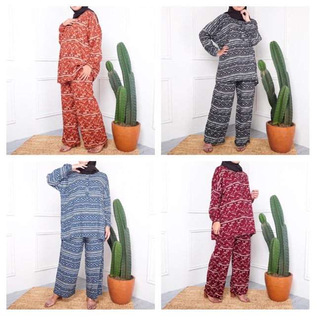 Ziggy Set baju set celana stelan katun rayon piyama Ziggy Set baju set celana stelan katun rayon piyama