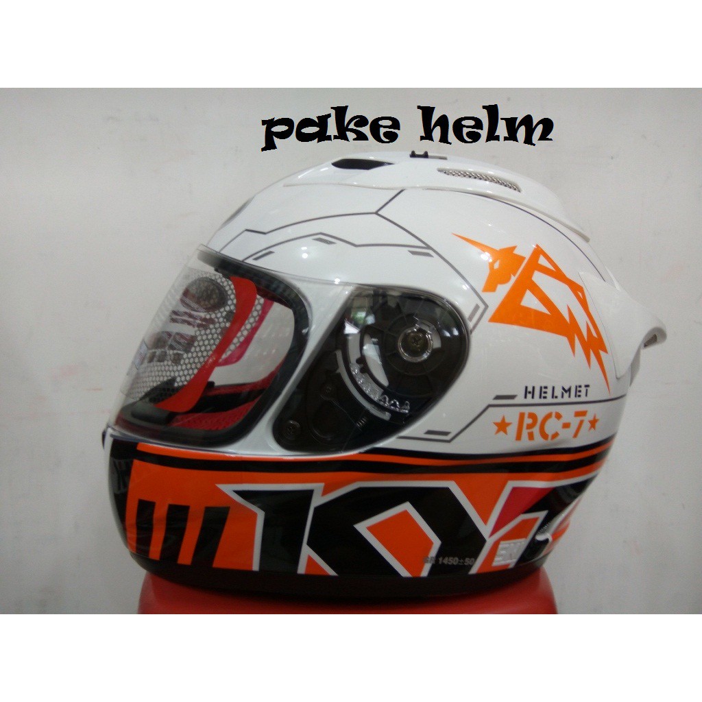 HELM KYT RC 7 RC SEVEN WHITE BLACK ORANGE RC7