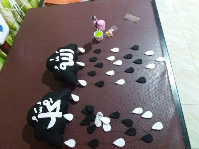 Gantungan Awan Kaligrafi Allah Muhammad Flanel