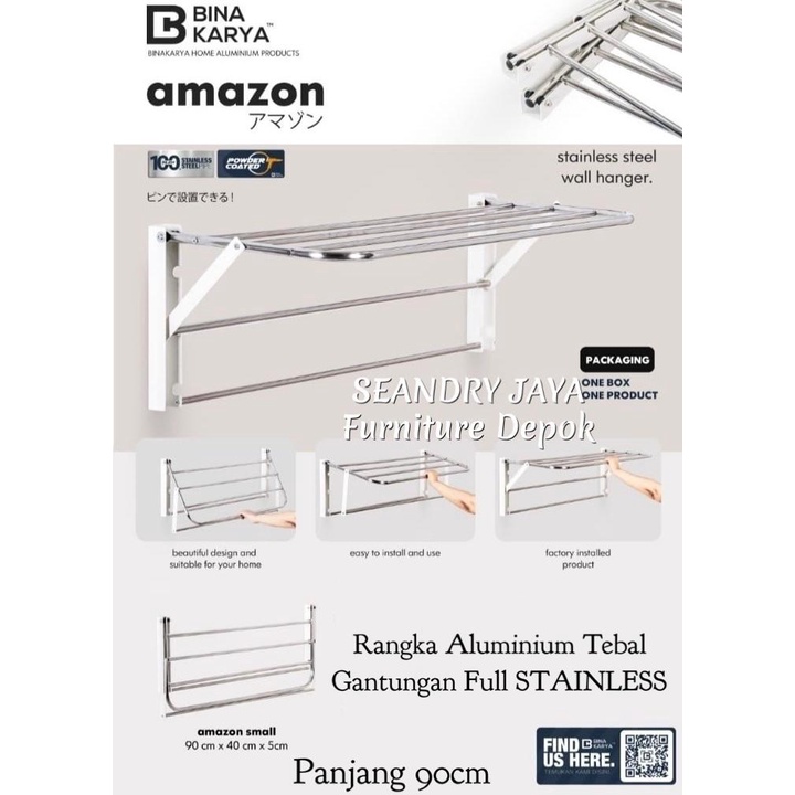 Jemuran Handuk/Baju/Alumunium/Portable/Jemuran Dinding/kuat kokoh/SEANDRY JAYA Furniture Depok/jakar