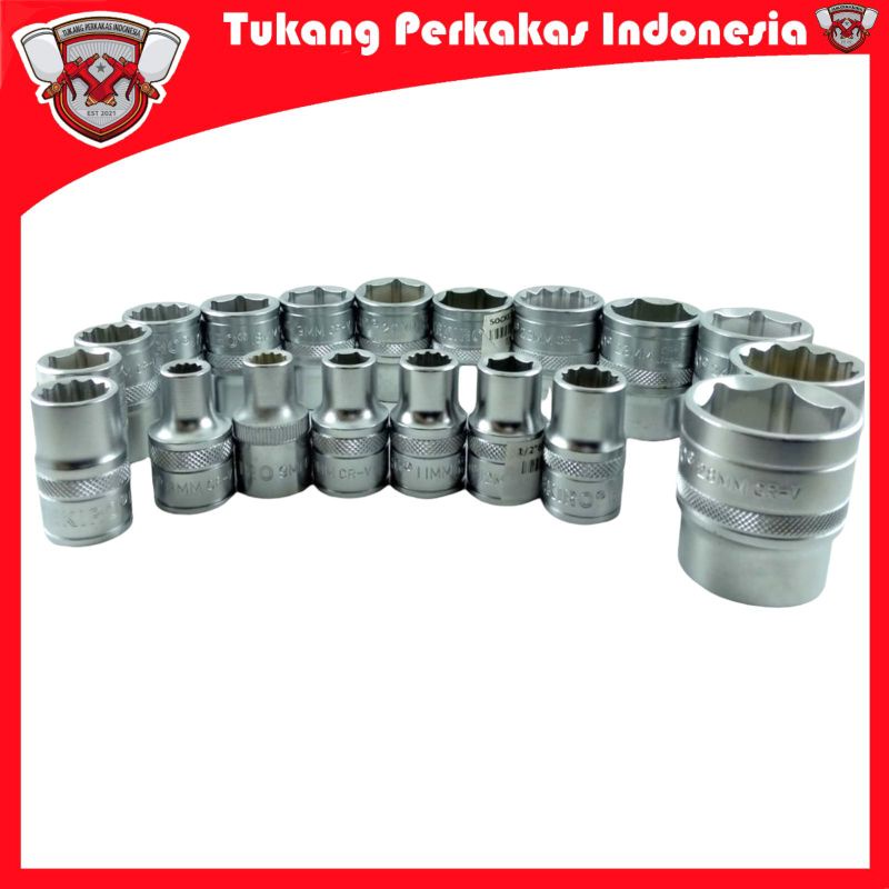 Tekiro Mata sock 1/2 inch Satuan Kunci sok Shock socket sock