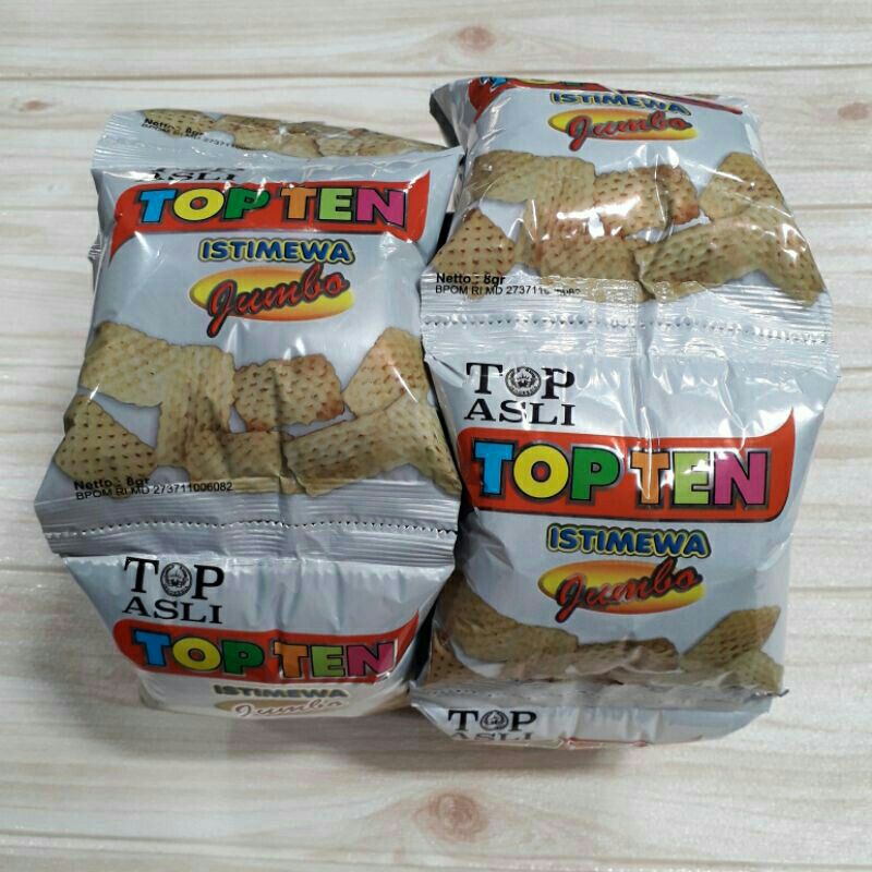 SNACK JADUL TOP TEN JUMBO KEMASAN 1 RENCENG (1 pack isi 10pcs)