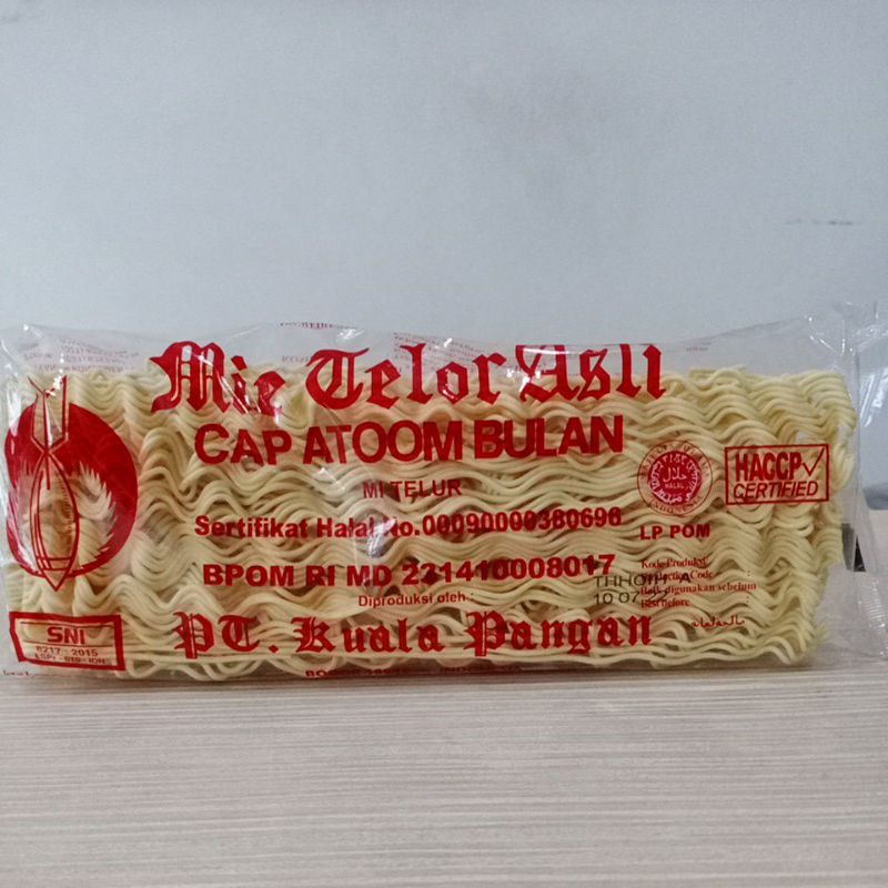 

MIE TELOR ASLI CAP ATOOM BULAN 200 G 200G / MI TELUR CAP ATOM BULAN 200 GRAM 200GRAM