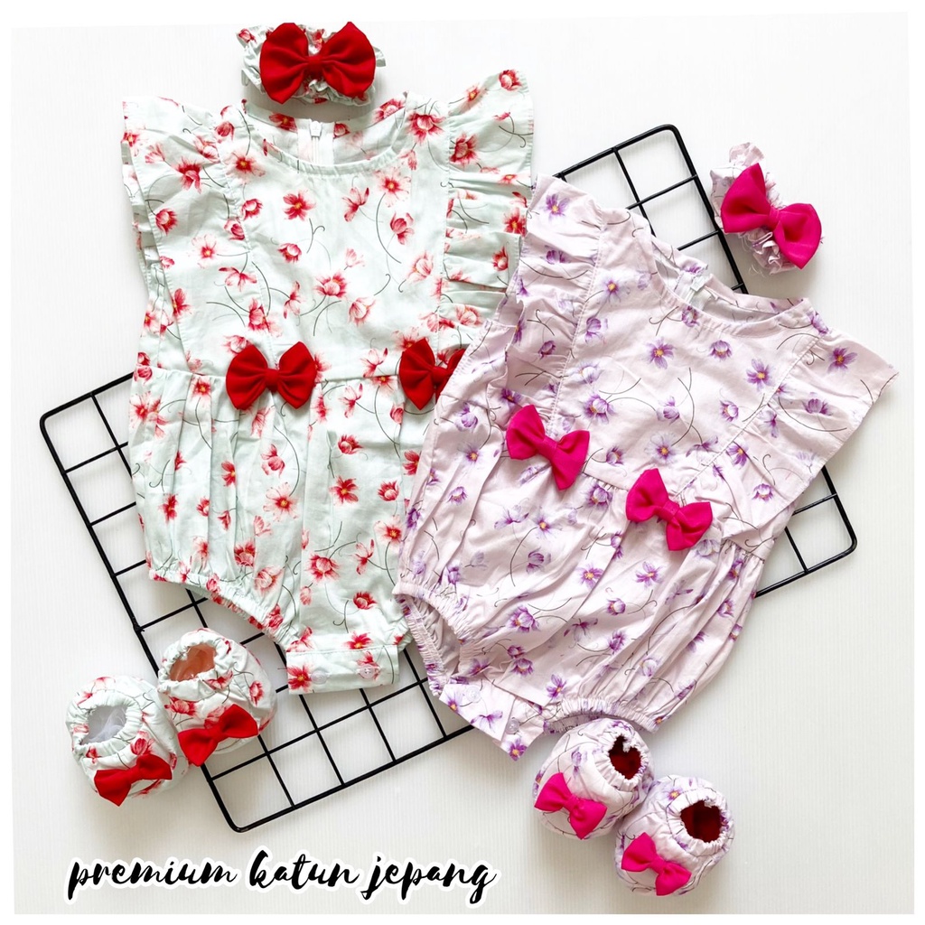 ALEXA / MICHA / CLARA / SAKURA / TALITHA / VALENTINA EMMA CHERRY BLOSSOM Bandana Sepatu Setelan Rok Bunga Pergi Lucu Fashion Anak Bayi Perempuan Cewe Lucu Terlaris-7