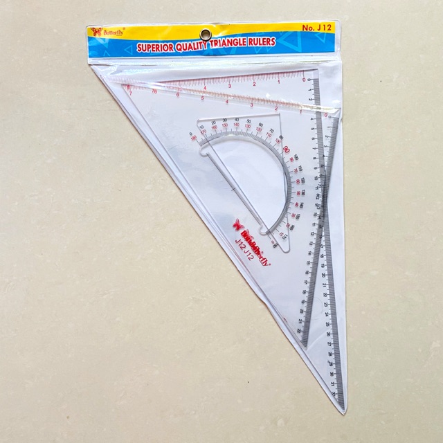 

Penggaris BUTTERFLY J12 Segitiga Busur Set Satuan