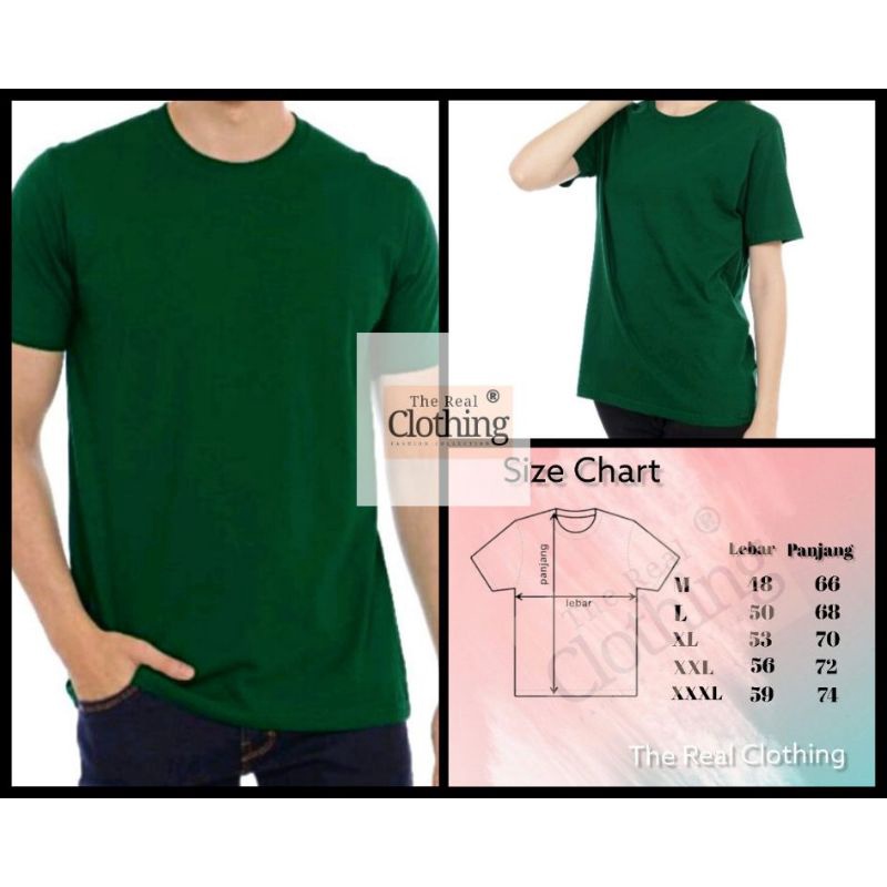 Kaos Polos Lengan Pendek Premium Soft 24s warna Hijau Botol