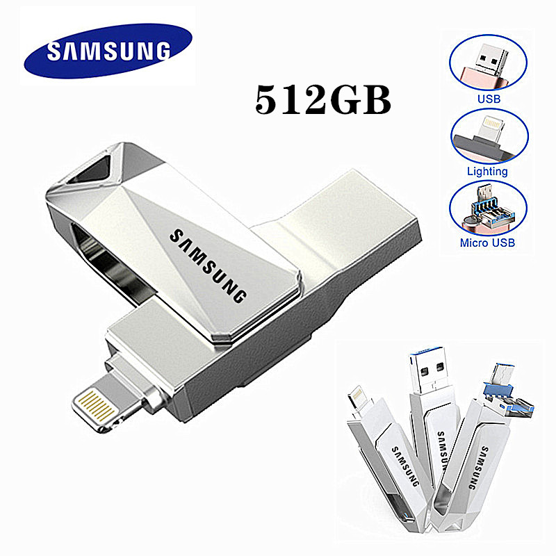 Samsung USB Flash Drive 512GB Pendrive for IOS iphone Android Type C PC 4in1 Flash Drive