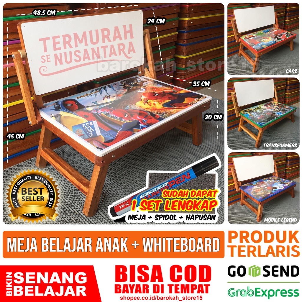 

READY! Meja Belajar Anak - Meja Lipat + Whiteboard + Spidol + Hapusan DFSWER