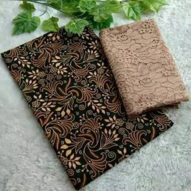 Batik Sogan Halus Batik Pekalongan Mix Brokat Cord Cantik