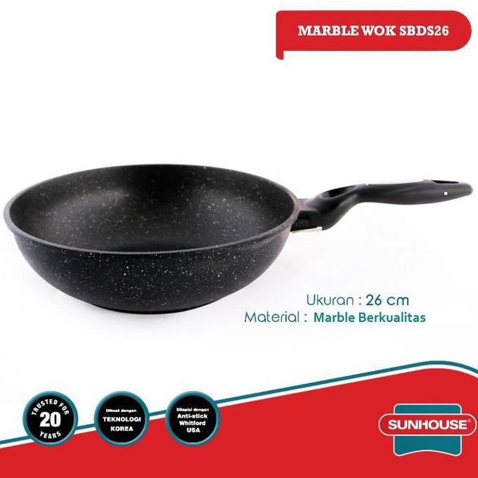 Menakjubkan Wok Pan Shs24Cm/26Cm/28Cm Sunhouse - 26Cm Hemat