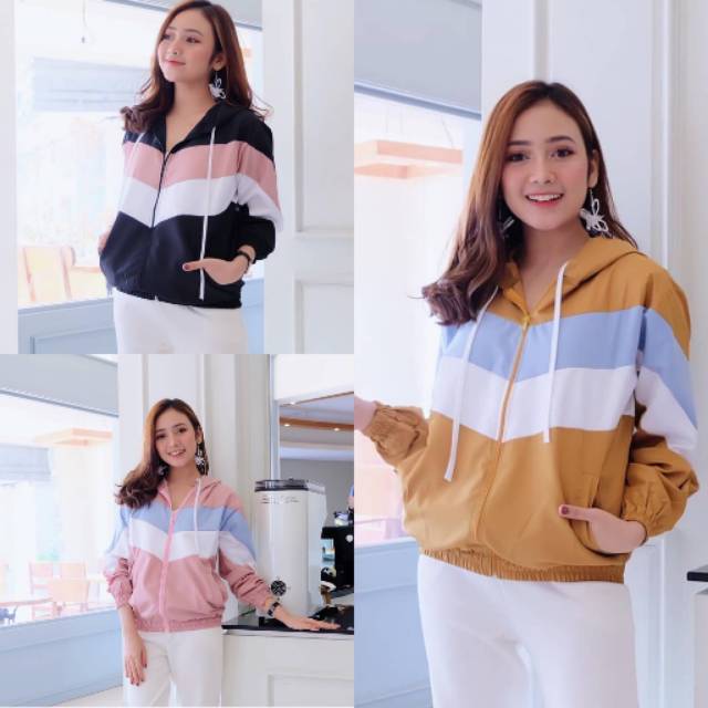 LUMINO JAKET SPORTY PARASUT / JAKET WANITA / JAKET PARASUT / JAKET PARASUT WANITA