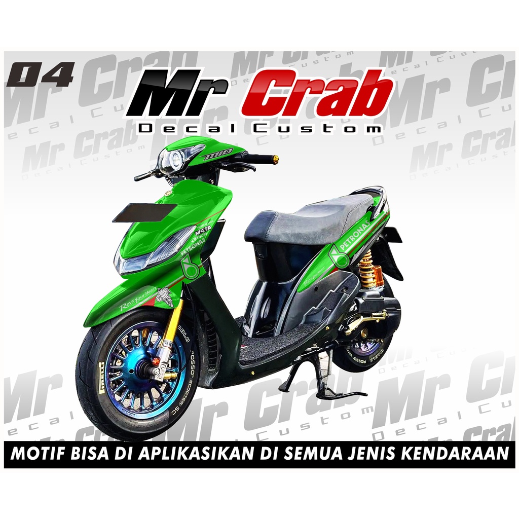 DECAL Yamaha Mio Sporty new - STIKER FULL BODY MIO SPORTY MOTIF PETRONAS Costom 04
