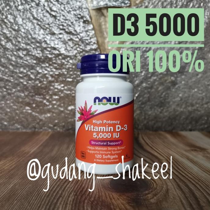 NOW High Potency Vitamin D-3 D3 D 3 5000IU 5000 IU Lc