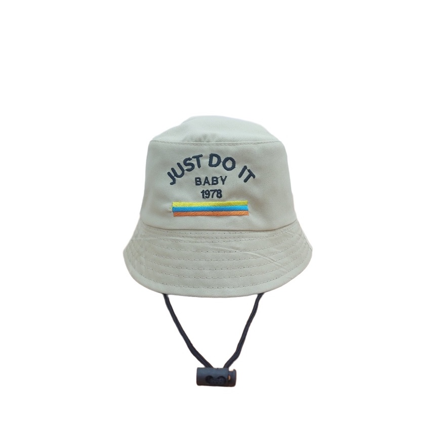 BUCKET HAT TALI ANAK  BORDIR JUST DO IT LAKI PEREMPUAN USIA 2-7 TAHUN KUALITAS PREMIUM