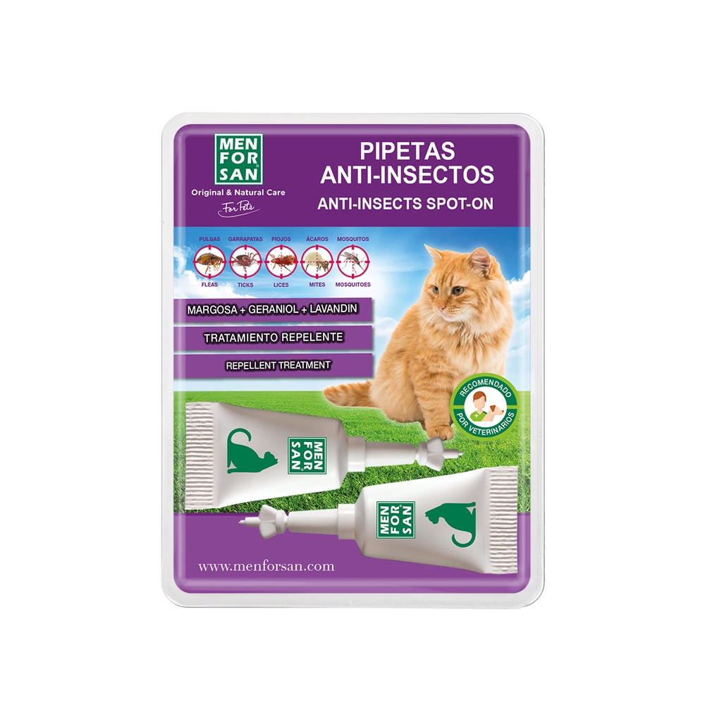 MENFORSAN Anti-insect spot-ons FLEA TICK for cats (2 units)