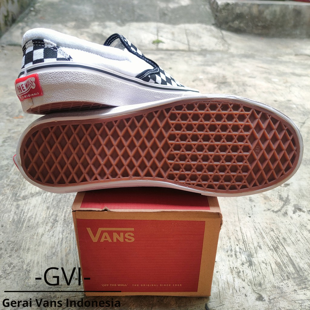 (GRATISSS!!!) VANS SLIP ON CLASSIC CHECKERBOARD BLACK WHITE WAFFLE DT PREMIUM BNIB-5