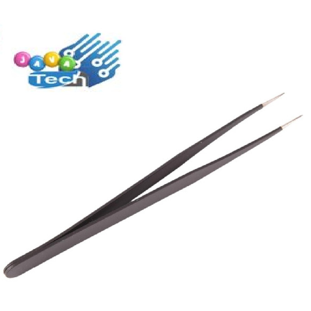 Pinset Tweezer Lurus Lancip Hitam 13cm