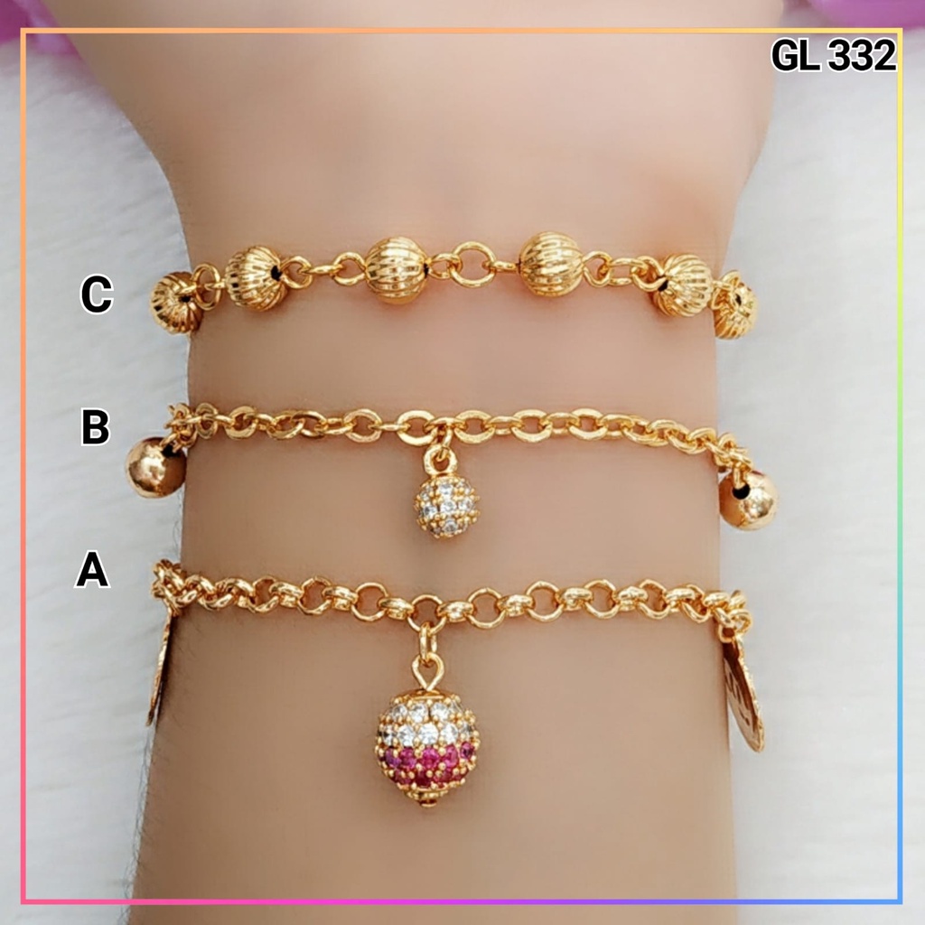Gelang xuping gelang dewasa jurai merica bulat perhiasan lapis emas gold GL 332