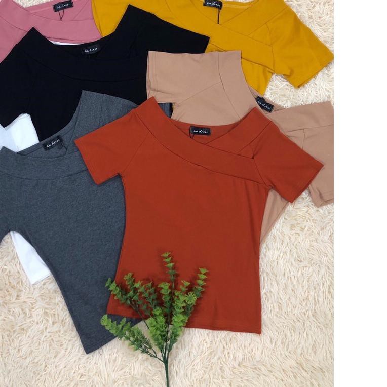 ✯ LA DRESS | KAOS KERAH SILANG | ORIGINAL IMPOR THAILAND ♜