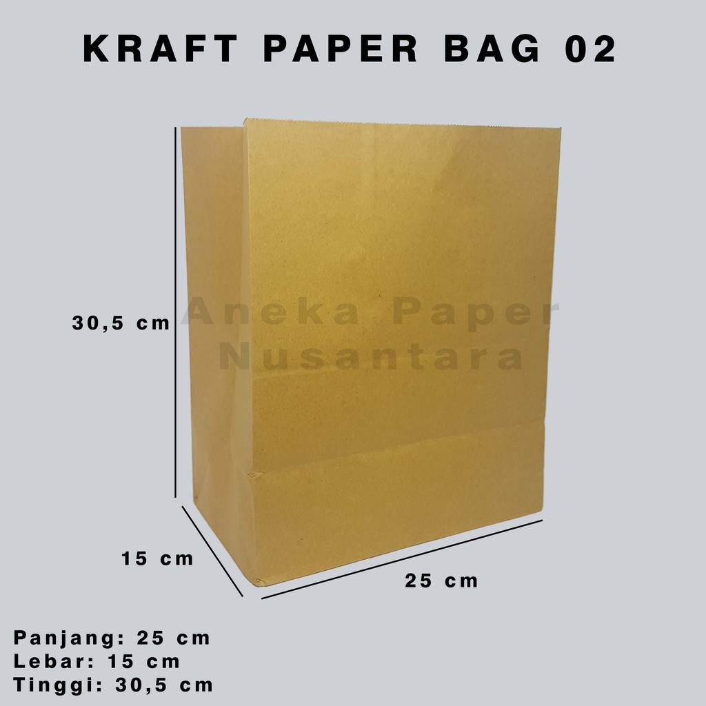 

Kraft Paper Bag Large Polos - Kantong Makanan - Brown Paper Bag