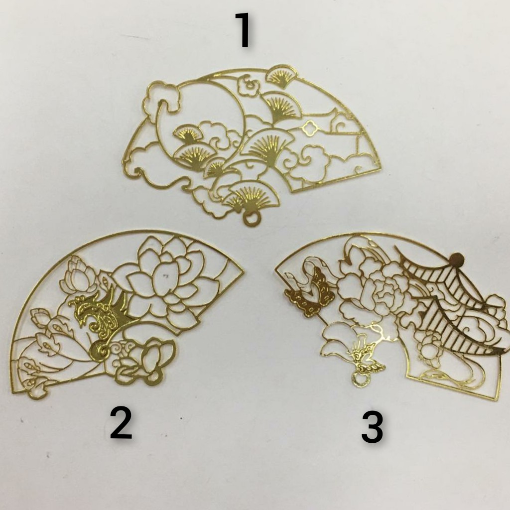 1 BUAH - 7 CM APLIKASI IMLEK LEMPENGAN KIPAS EMAS