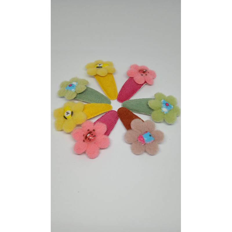 Jepit Rambut BTS/Jepitan Anak Karakter BT21 Bulu