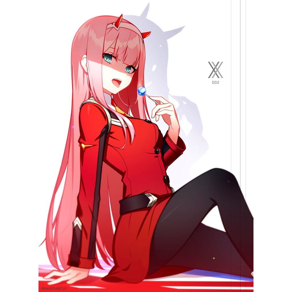 print cetak Poster custom Anime zero two Darling in the FranXX full colour hd-5