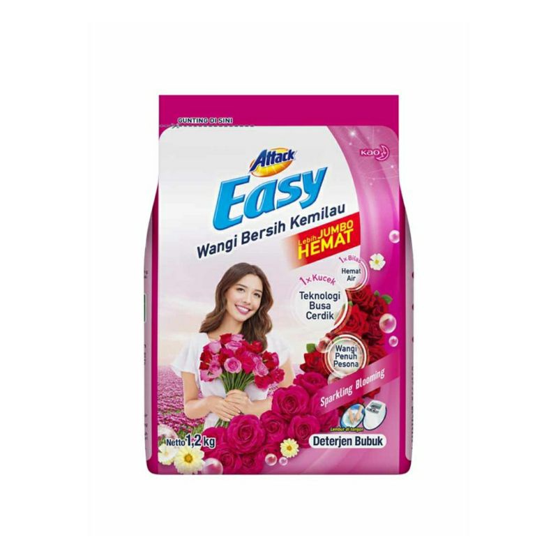 Kao Attack Detergent Powder Easy SparklingBloom Bag 1.2 Kg