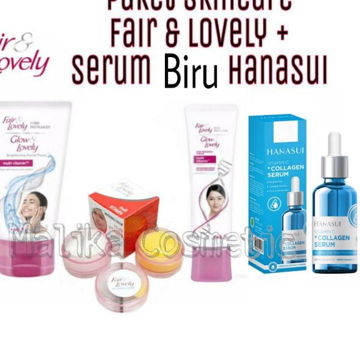 ♦ PAKET 5 IN 1 FAIR&LOVELY + SERUM HANASUI ❇