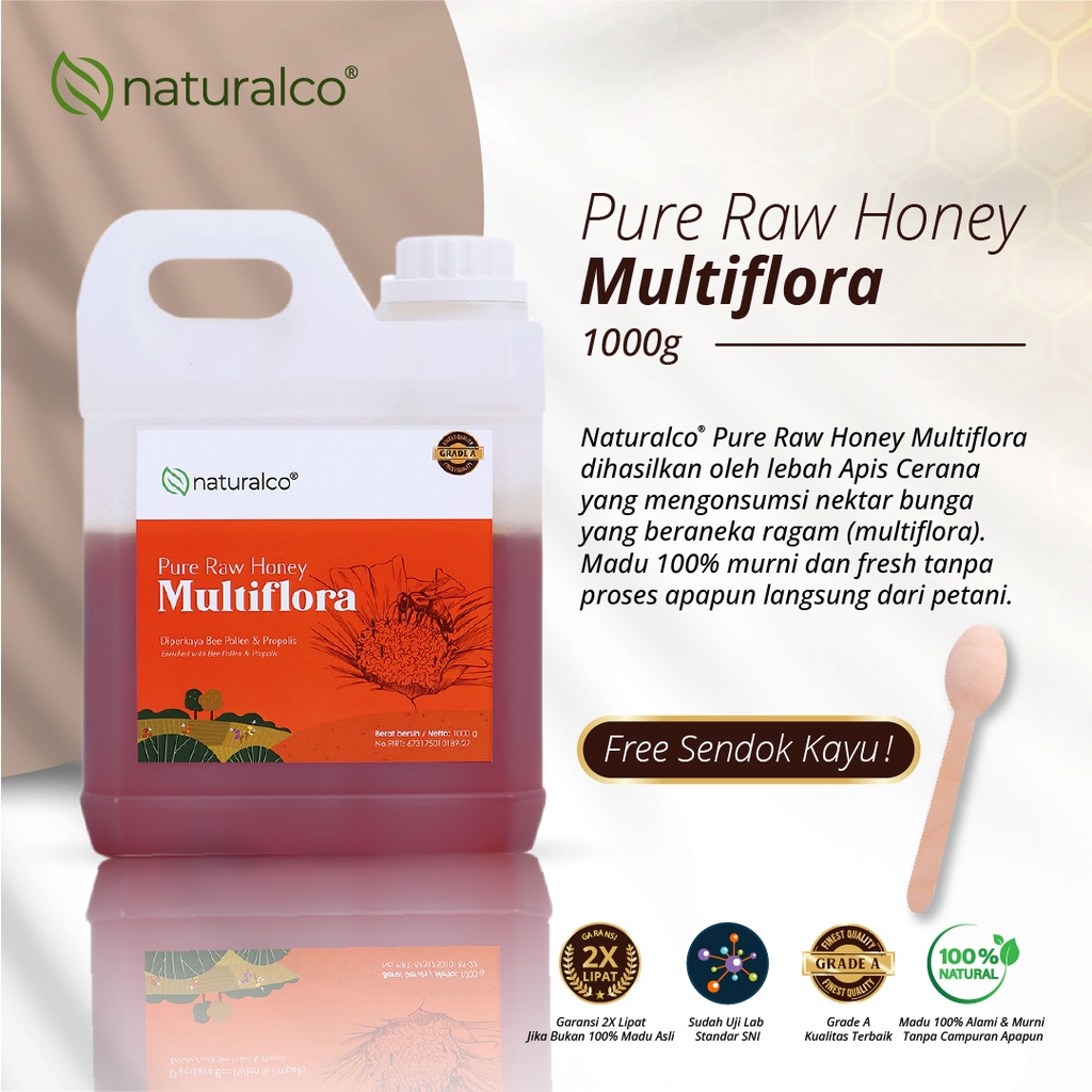 

Madu Asli Multiflora 1kg Naturalco Grade A 100% Alami Pure Raw Honey