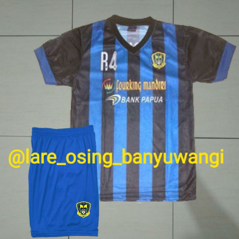 SETELAN DEWASA PERSIRAM ISL 2014 HOME BIRU HITAM JERSEY CELANA RETRO LANGKA PRINTING