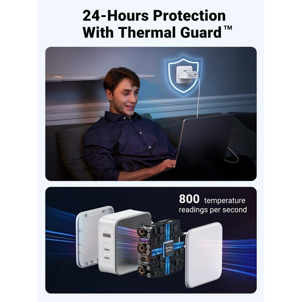 UGREEN Kepala Charger GaN 140W Fast Charging PD3.1 Quick Charge 4.0 3.0 untuk Laptop Macbook Android iPhone