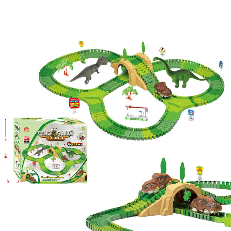 PAIJIA Dinosaur Track Electric P824 Free Crossing Series / Mainan Dinosaurus