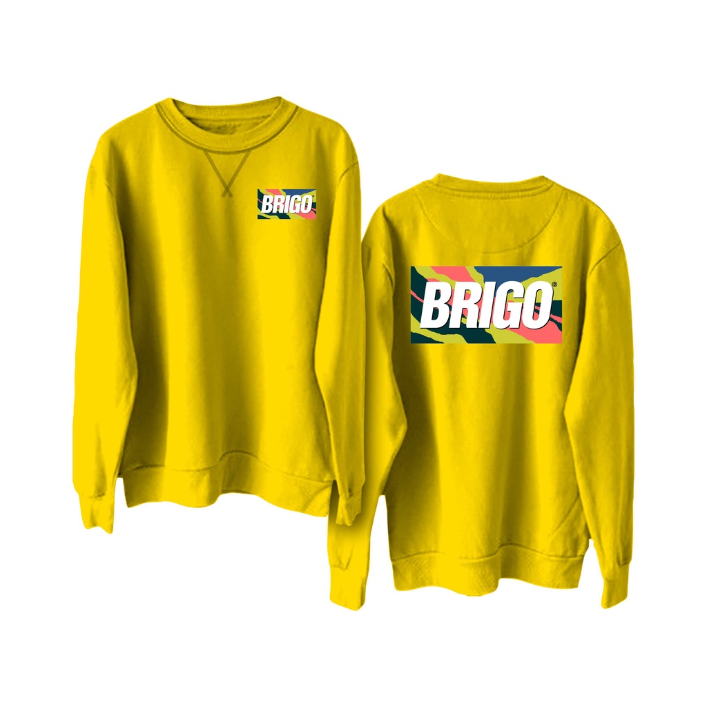 BRIGO Basic Sweatshirt  Abstrak II Sweater Crewneck BRIGO bstrak Sablon DTF Fleece Cotton M-XXL (Pria &amp; Wanita) Free stiker&amp;Gantungan Kunci