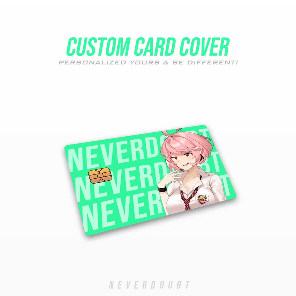 Custom Card Cover Neverdoubt Sticker Skin Kartu ATM eMoney