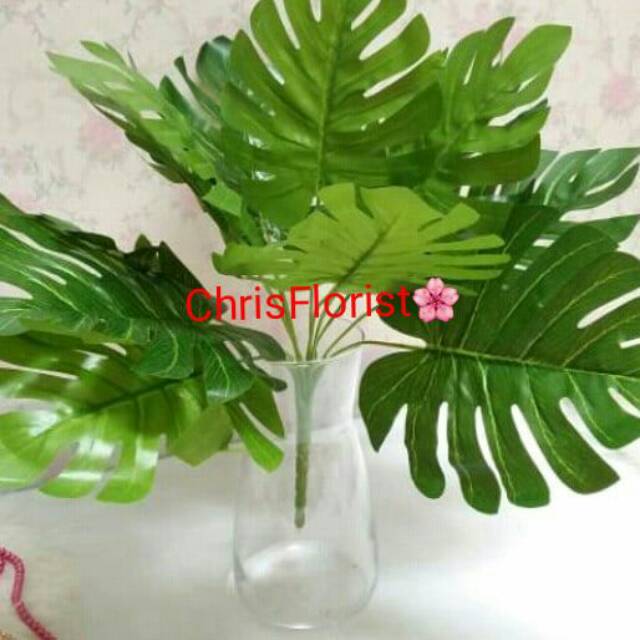 Daun Monstera Plastik Palsu Buatan Plastic Sintetis Dekorasi Hiasan Artificial 186