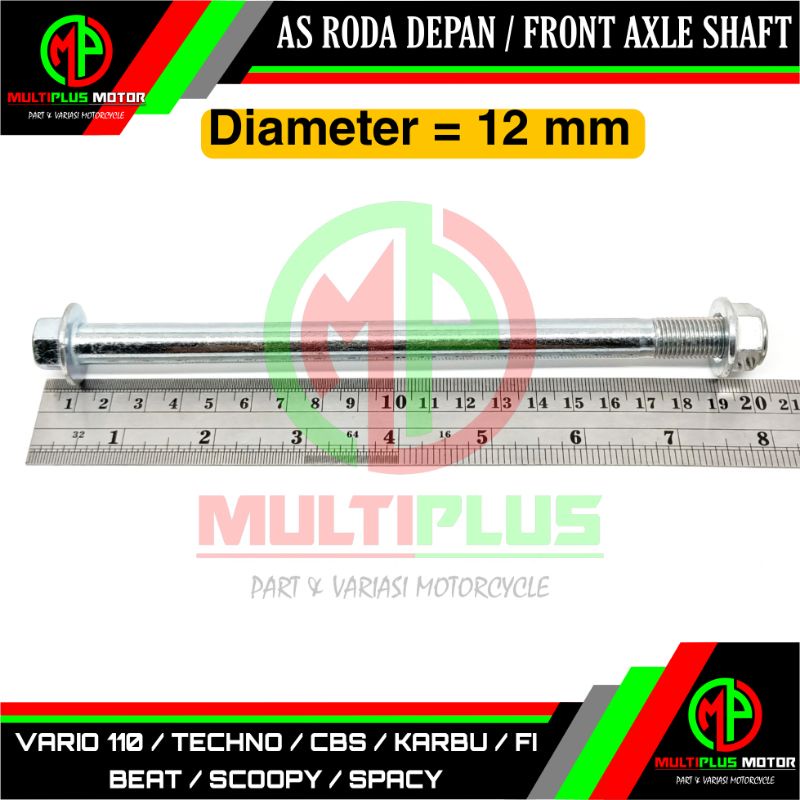 As roda depan As porok tromol depan Front axle shaft VARIO 110,VARIO CBS 110,VARIO TECHNO 110,VARIO 