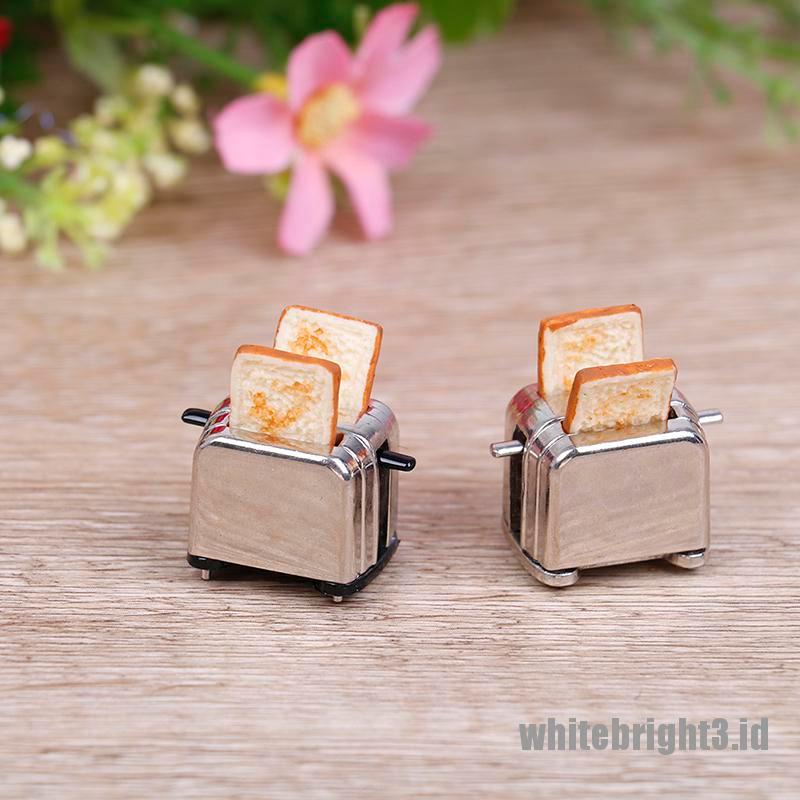 (white3) Miniatur Mesin Roti Skala 1: 12 Untuk Rumah Boneka