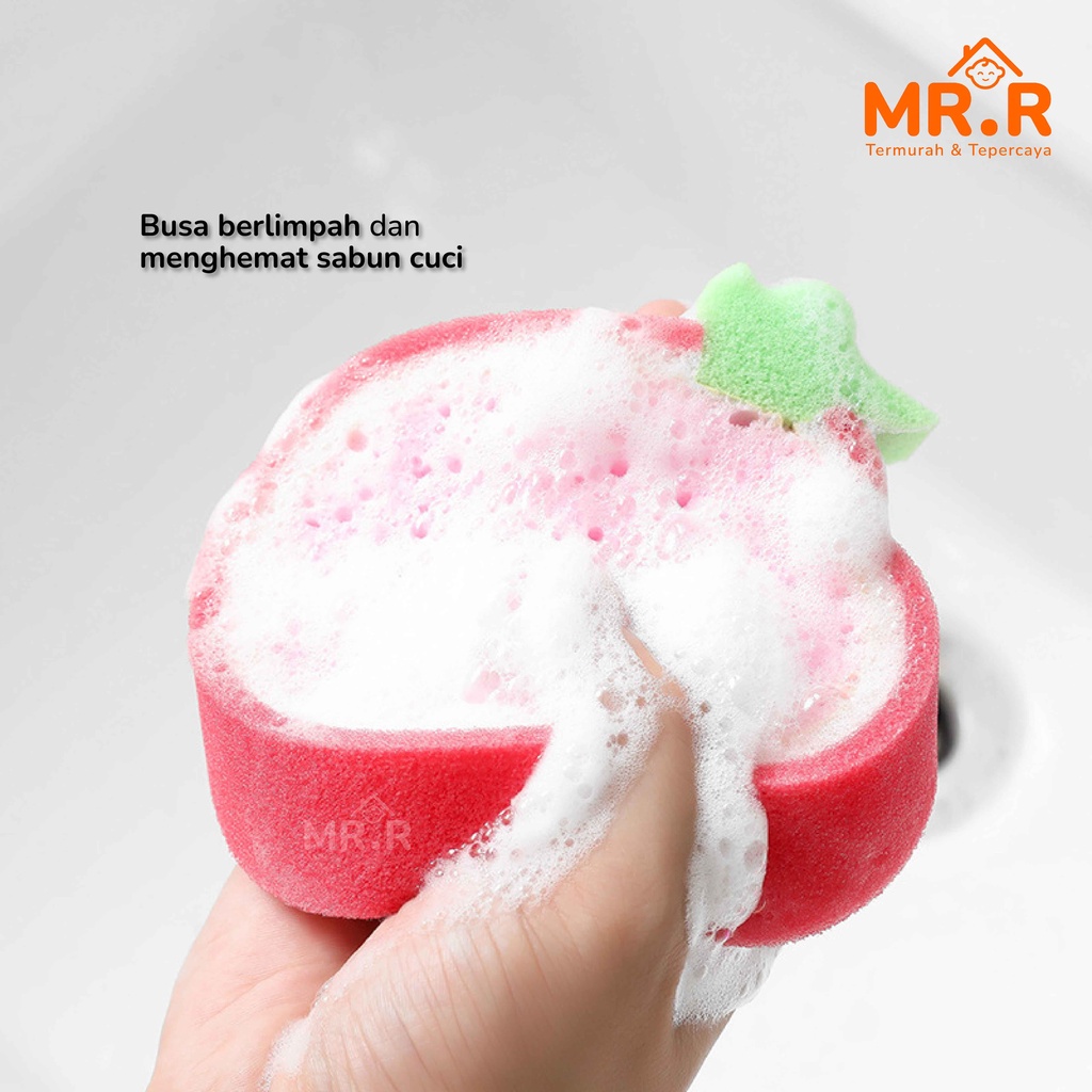 Spons Spon Sponge Spoon Cuci Piring Gelas Cangkir Perlatan Dapur Spon Mandi Buah Buahan Fruit Sponge