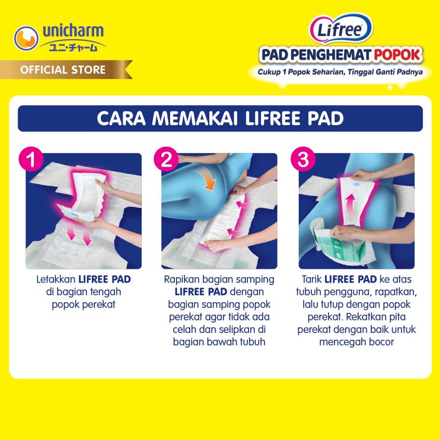 LIFREE PAD LAPISAN PENYERAP PENGHEMAT POPOK DEWASA isi15 PADS - 49 CM