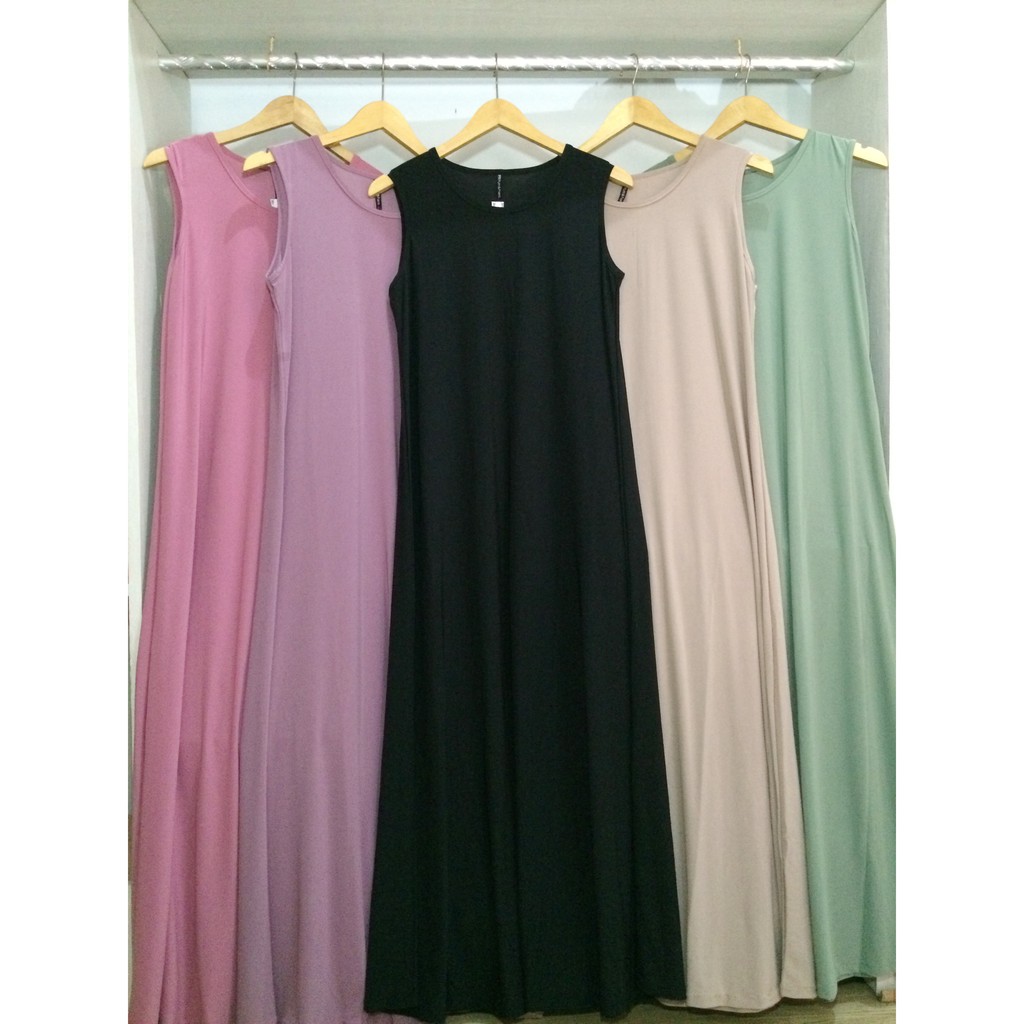 Inner Gamis Jersey Premium Kutungan Tanpa Lengan