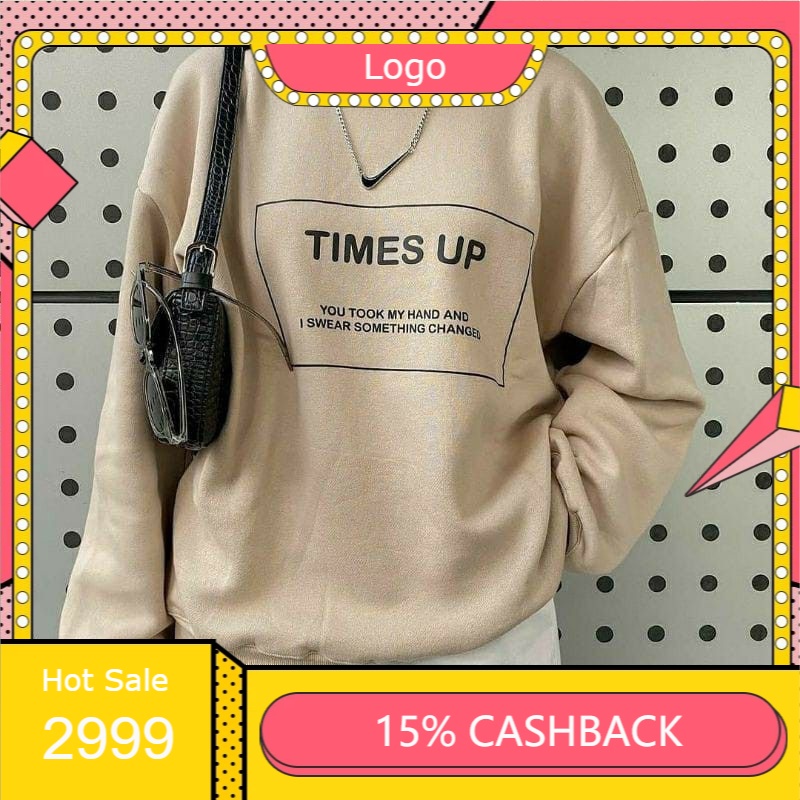 PERMATA BAJU SWEATER OBLONG Wanita TIMES UP Ukuran L XL XXL