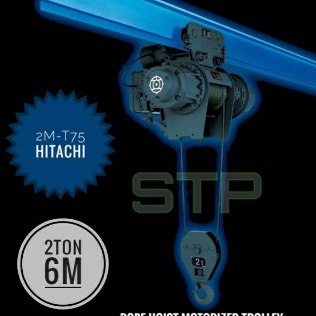 Rope Hoist 2MT75 Hitachi Motorized Trolley