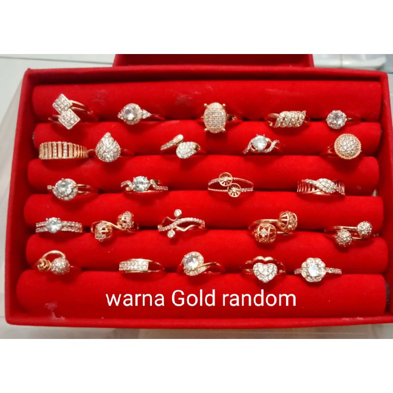 Paket usaha perhiasan 3 lusin(36 PC) cincin xuping wanita lapis emas u/Pedagang di Random