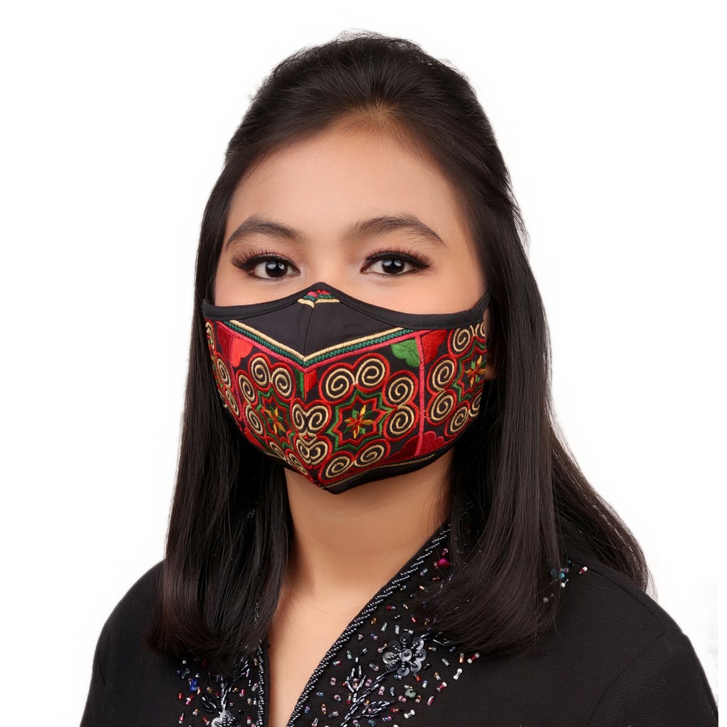 Masker Kain Ethnic Bordir Tibet