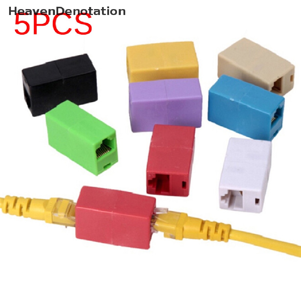 [HeavenDenotation] 5PCS RJ45 Female To Female Network Ethernet LAN Connector Adapter Coupler Extender