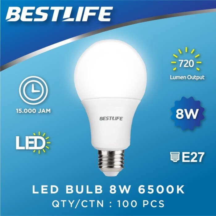 BESTLIFE Lampu LED Bulb 8 Watt (Garansi 1 TAHUN)