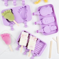 CETAKAN ES KRIM SILIKON CETAKAN ES COKLAT JELLY 3 HOLE POPSICLE STICK -  Cetakan Es Ice Cream Lolipo