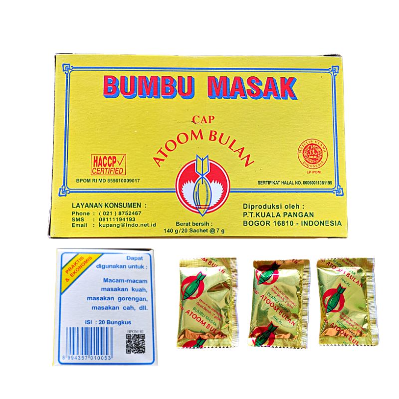 

Bumbu Masak Penyedap Rasa Cap Atoom Bulan / Atom Bulan 1 Box Isi 20 Sachet