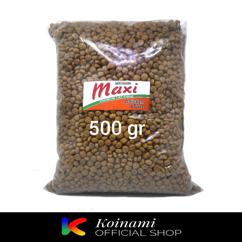 MAXI CHICKEN &amp; TUNA 500gr repack  / makanan kucing / cat food